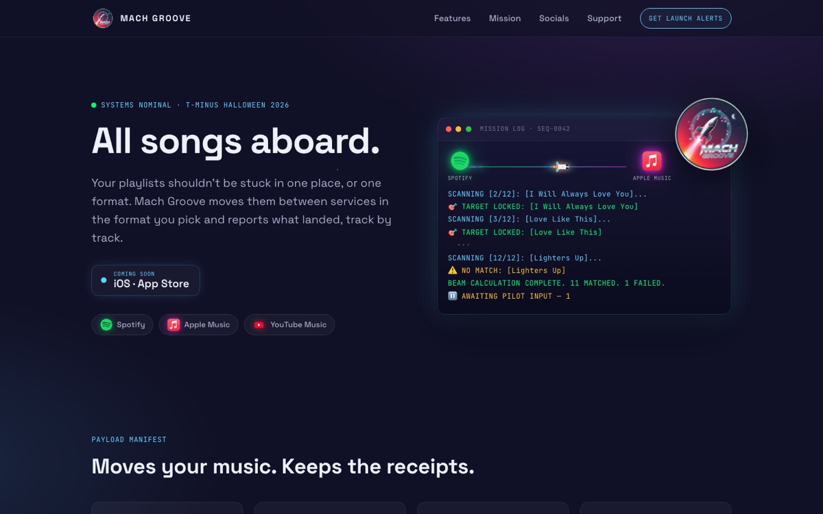 The Mach Groove website